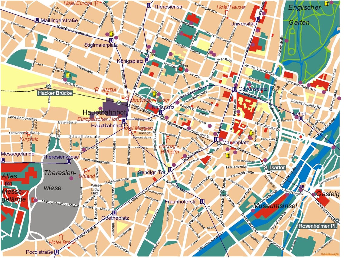 Mapa de múnic, vida nocturna