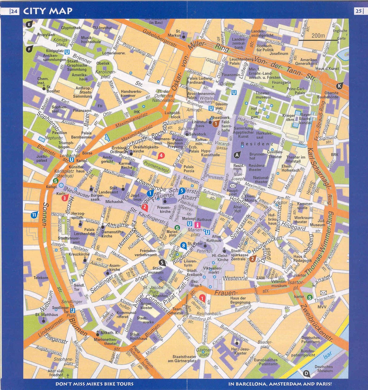 Mapa do centro de múnic