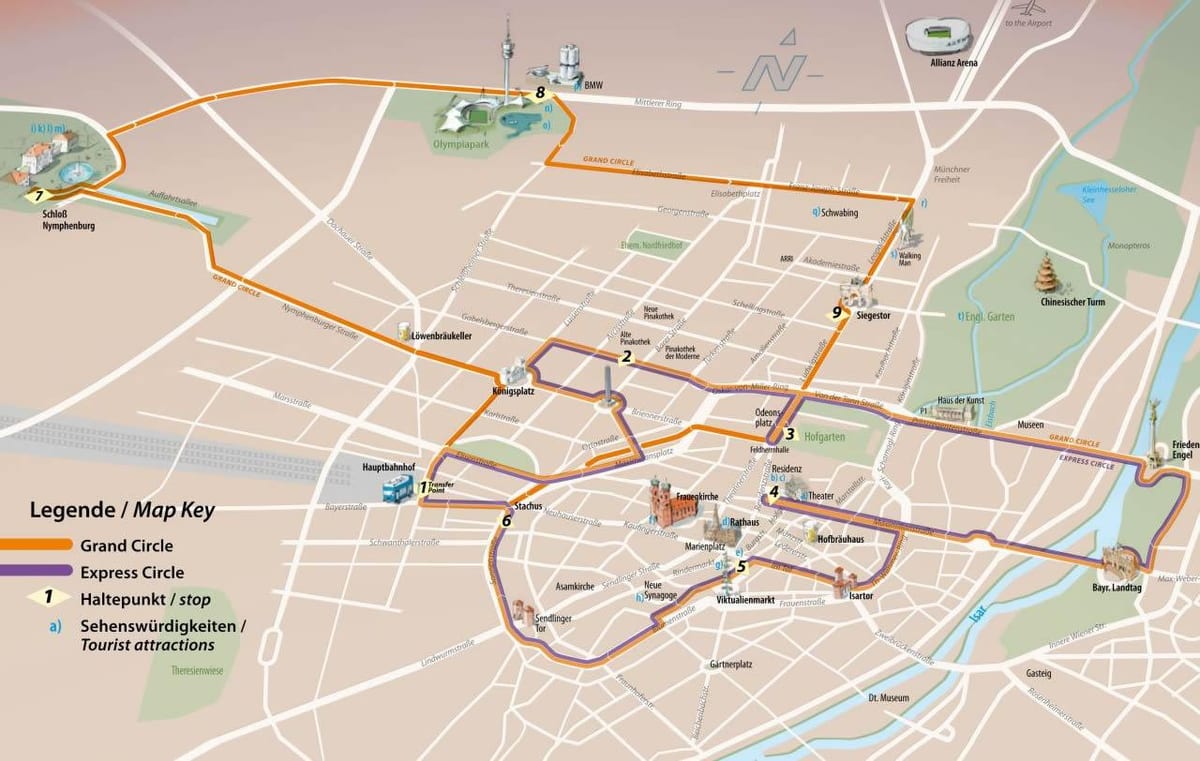 estación central de autobuses de múnic mapa