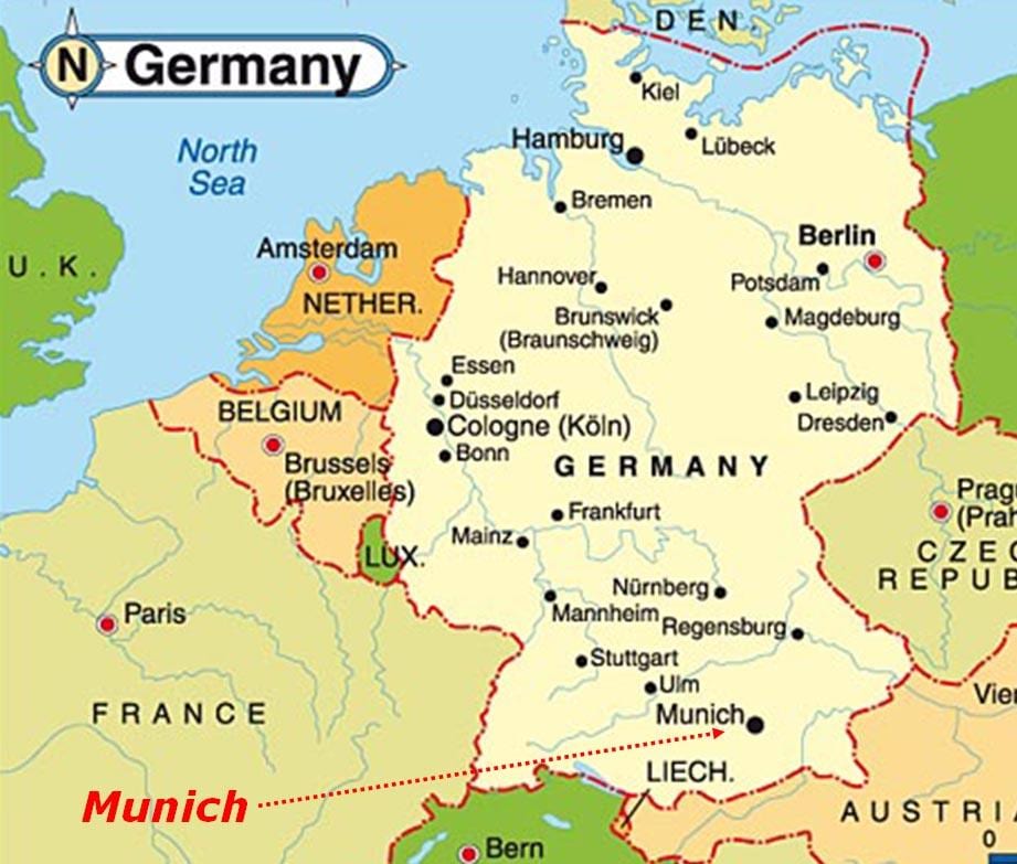 Mapa de múnic europa