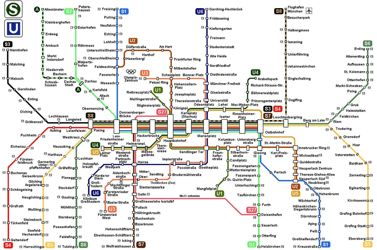 mapa metro múnic, alemaña