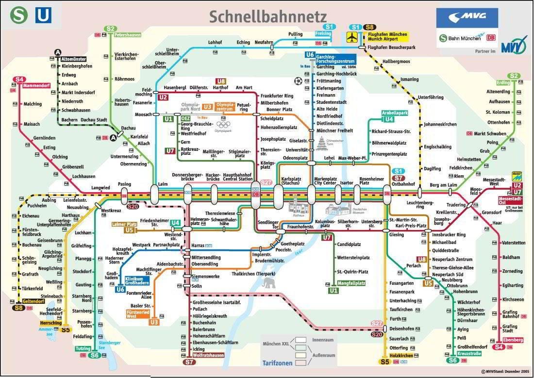 mapa metro münchen