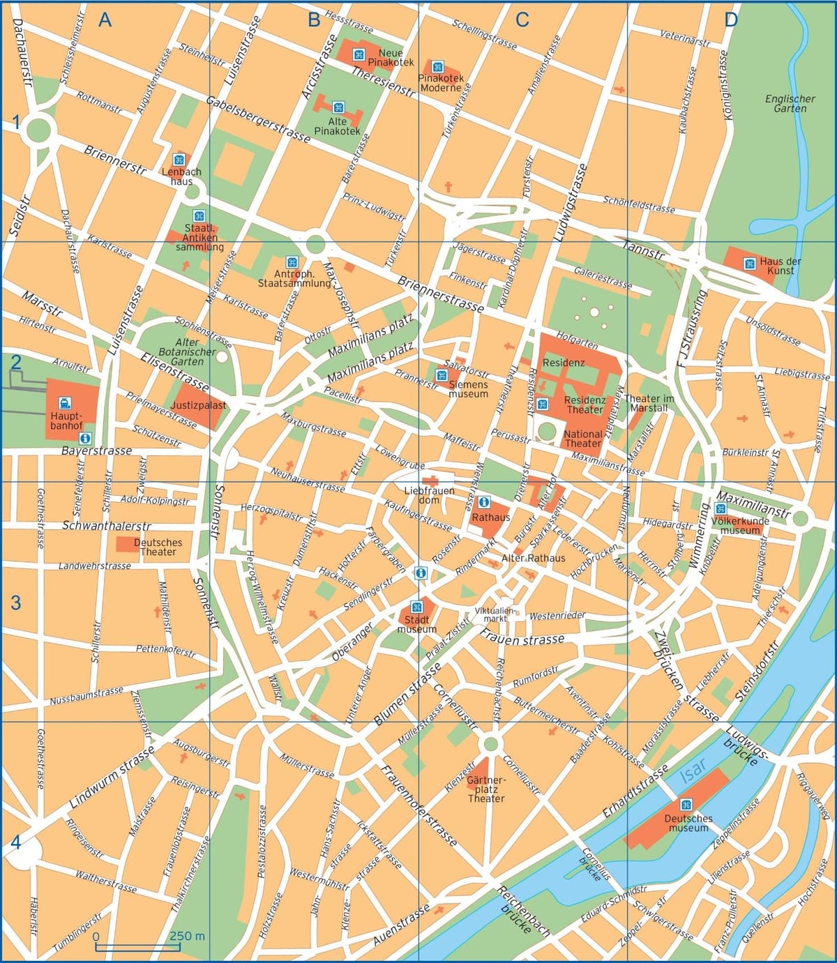 rúa mapa de múnic, alemaña