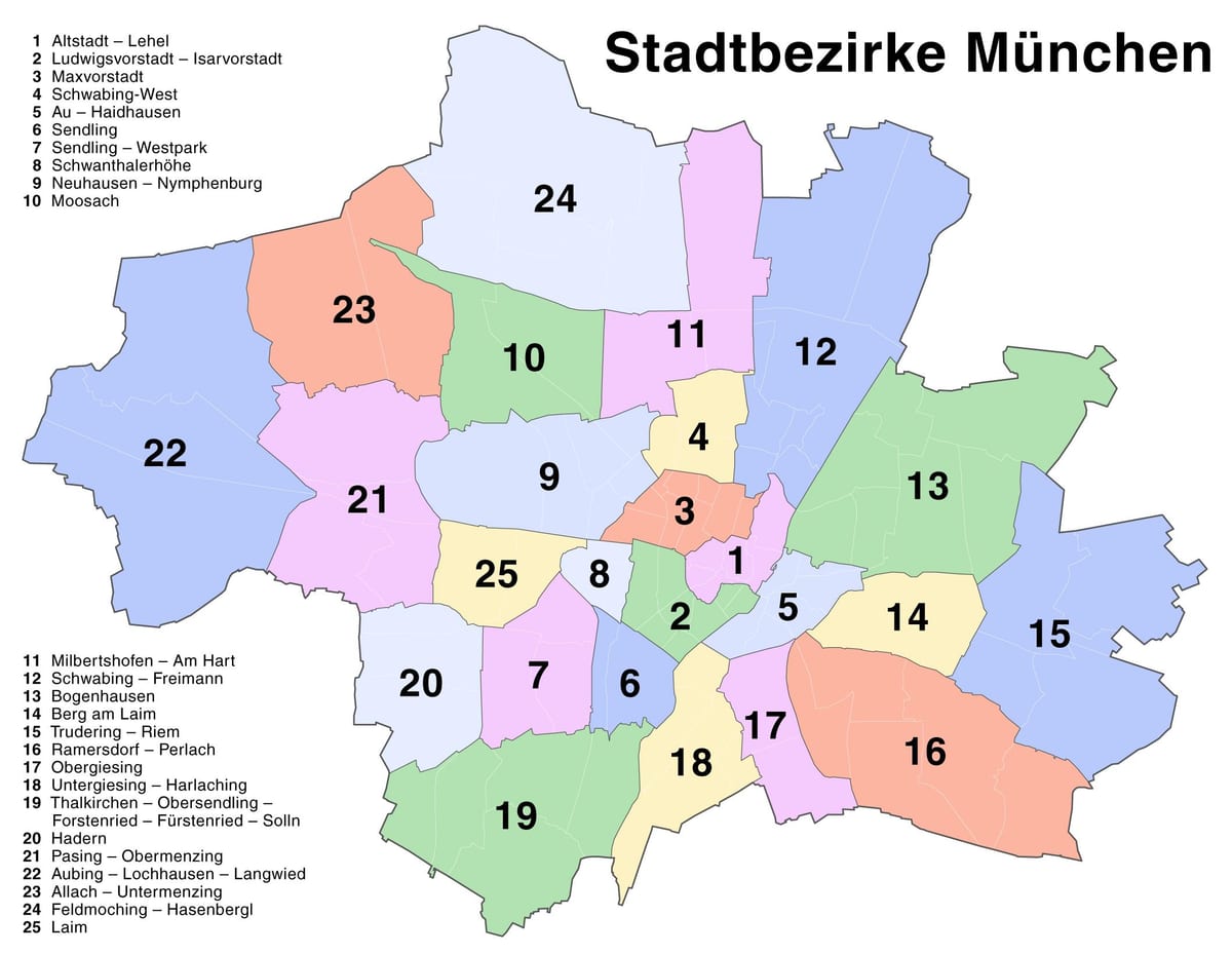mapa DE múnic suburbios