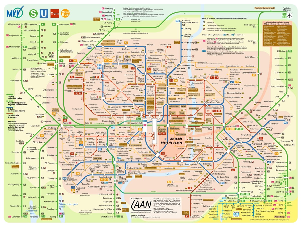 transporte mapa de múnic