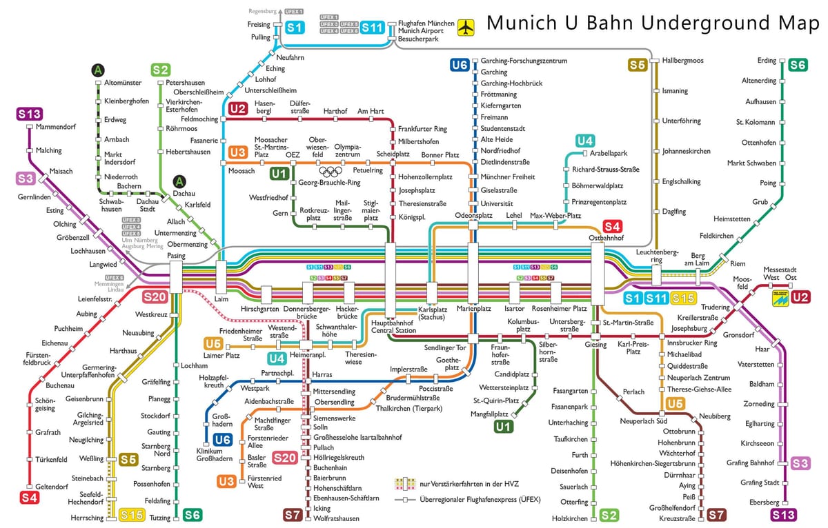 münchen u bahn mapa