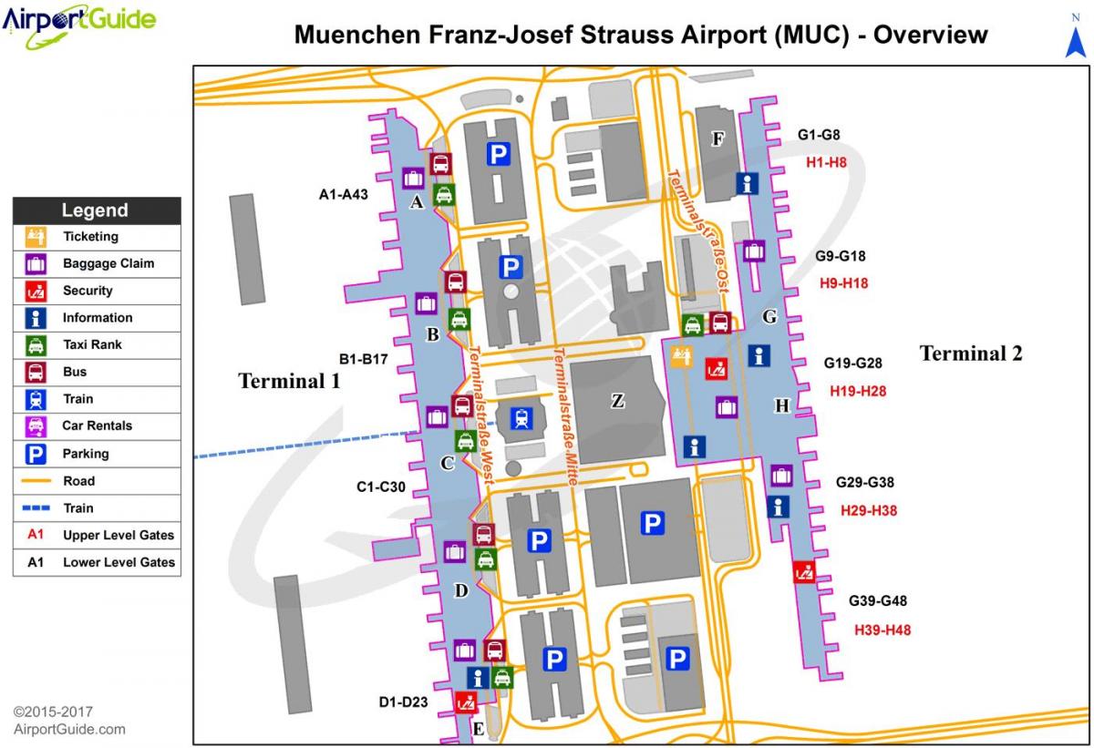 múnic aeroporto internacional mapa