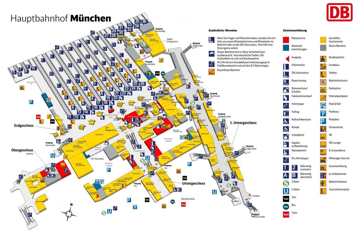 münchen hbf mapa