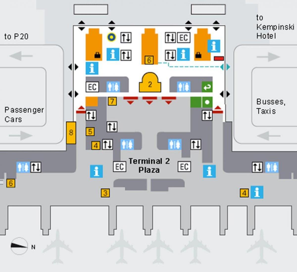 Mapa de múnic aeroporto chegadas