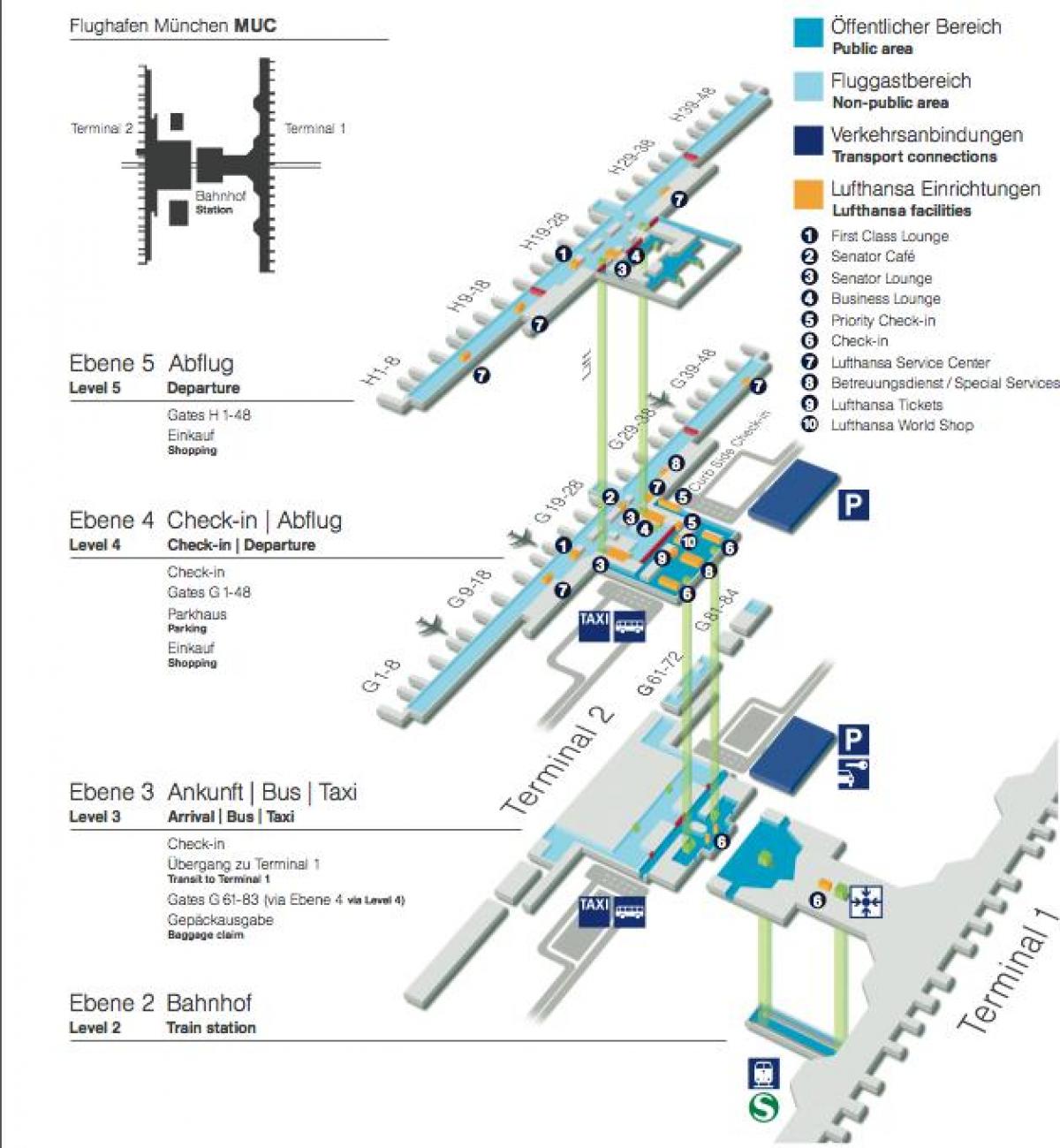 Mapa de múnic aeroporto lufthansa