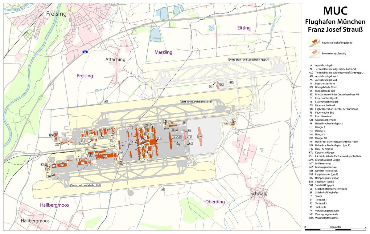 múnic terminal de aeroporto mapa