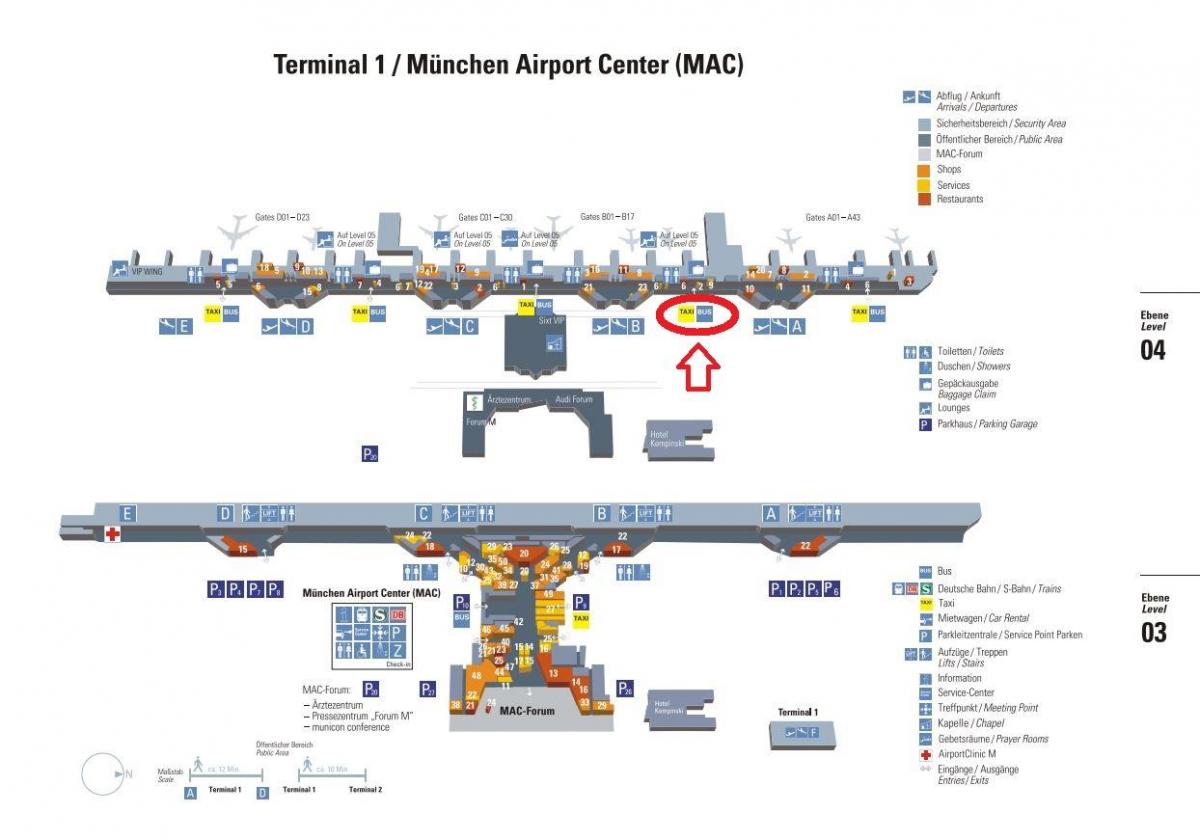Mapa de múnic airport terminal 1