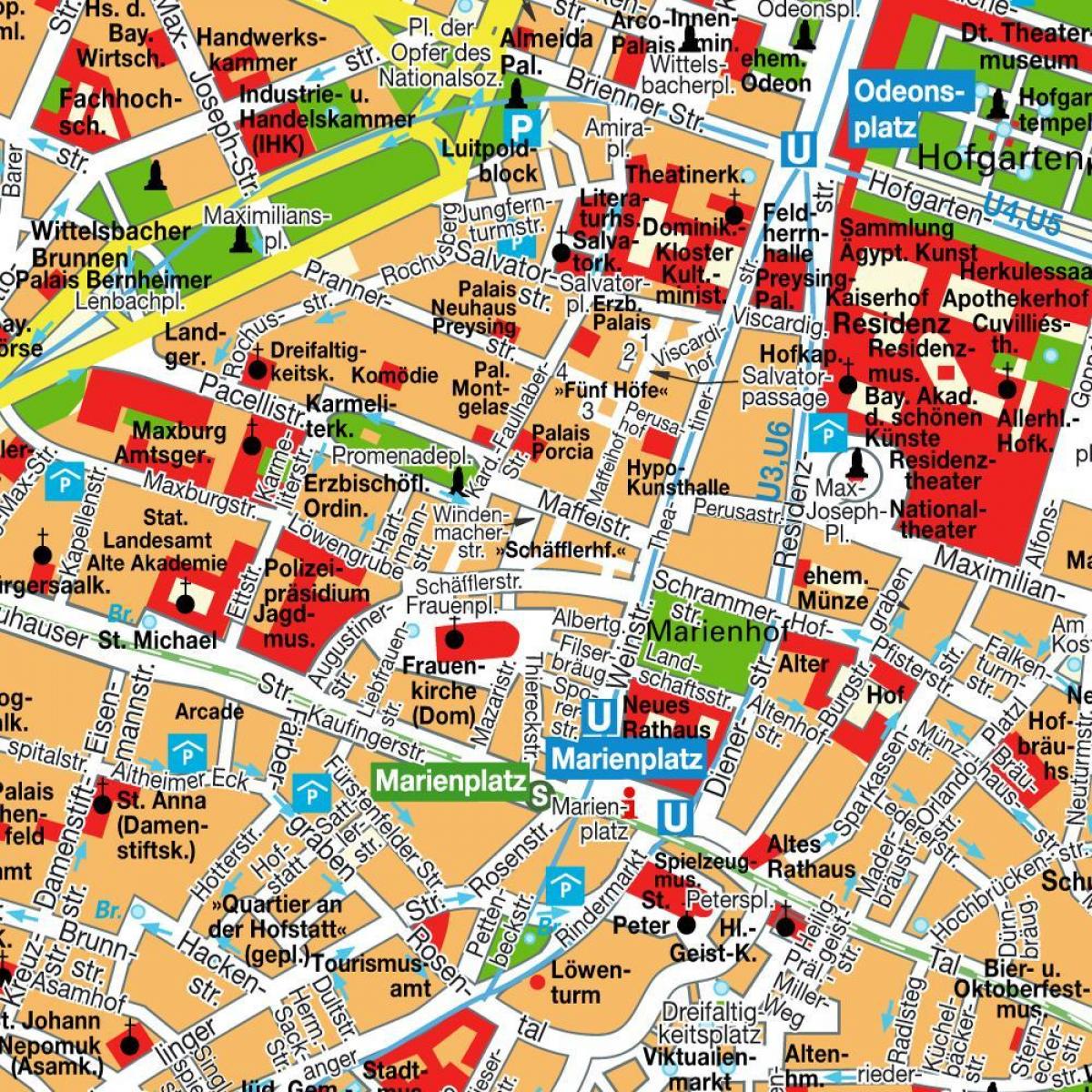 rúa mapa de múnic centro da cidade