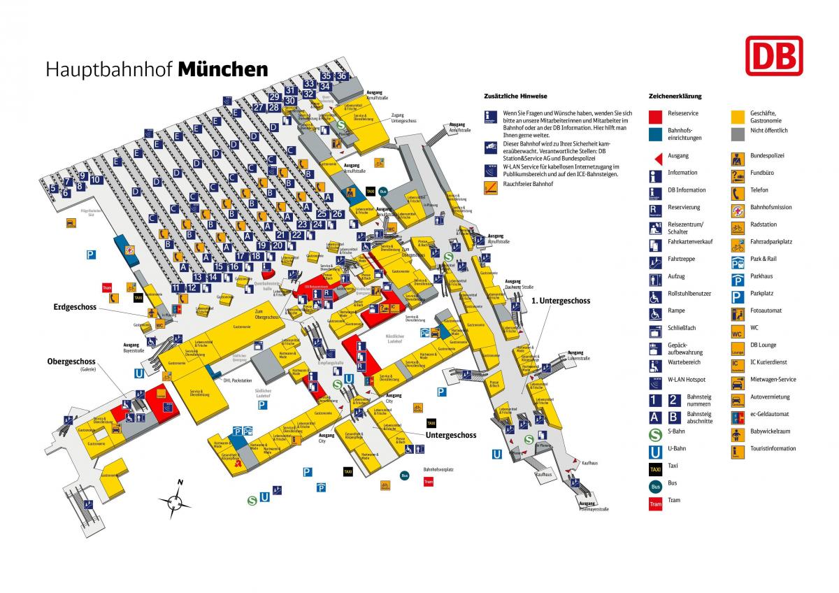 munich hbf plataforma mapa