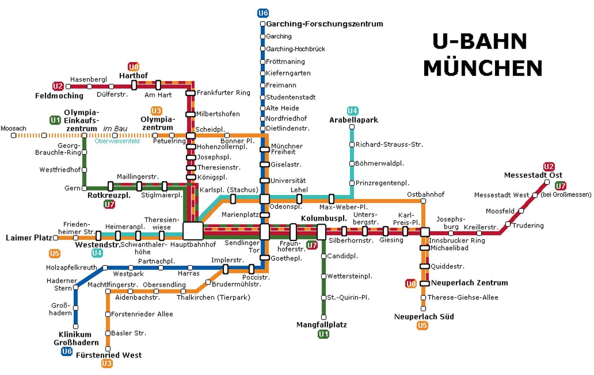 ubahn mapa de múnic