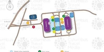 Mapa de múnic aeroporto, estación de tren