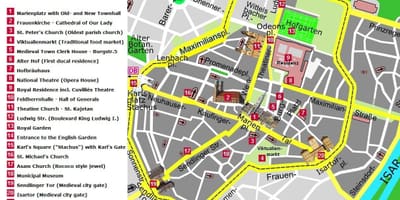 Múnic mapa atraccións