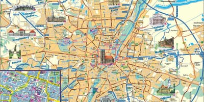 Mapa da cidade de múnic, alemaña