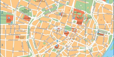 Rúa mapa de múnic, alemaña