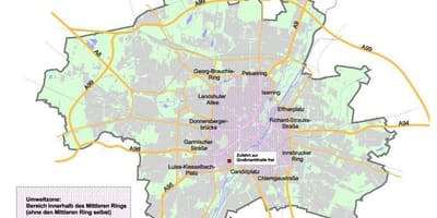 Mapa de múnic, zona verde